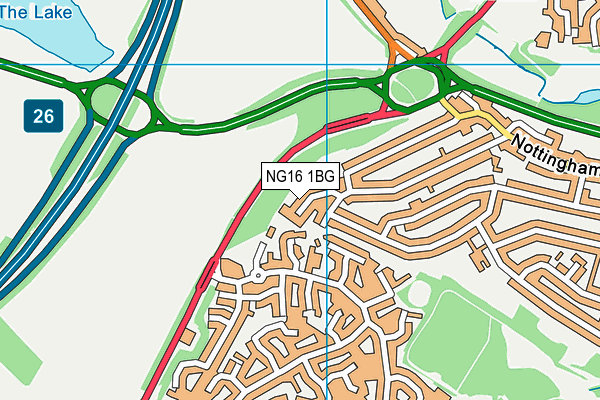 NG16 1BG map - OS VectorMap District (Ordnance Survey) NG16 1BG map - OS VectorMap District (Ordnance Survey)