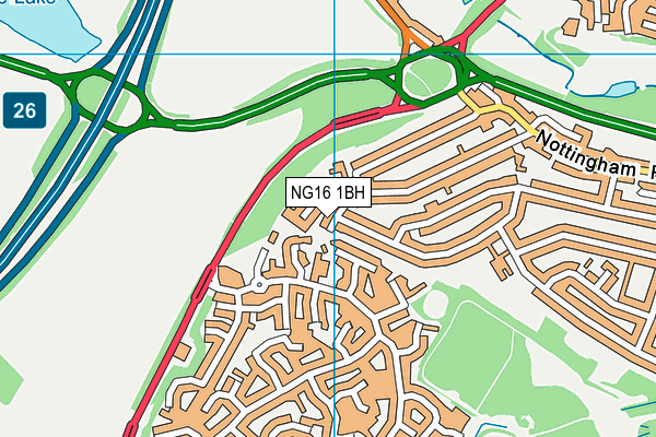 NG16 1BH map - OS VectorMap District (Ordnance Survey) NG16 1BH map - OS VectorMap District (Ordnance Survey)