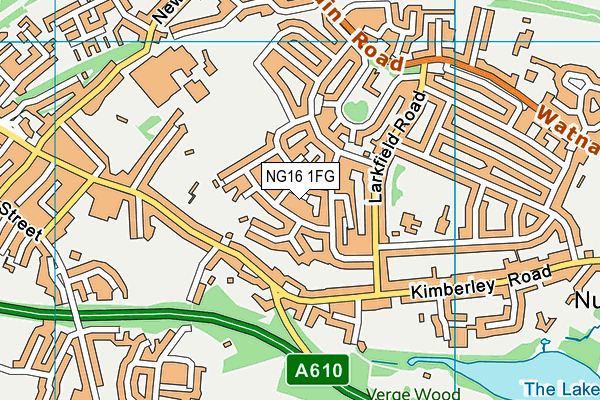 NG16 1FG map - OS VectorMap District (Ordnance Survey)