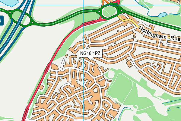 NG16 1PZ map - OS VectorMap District (Ordnance Survey) NG16 1PZ map - OS VectorMap District (Ordnance Survey)