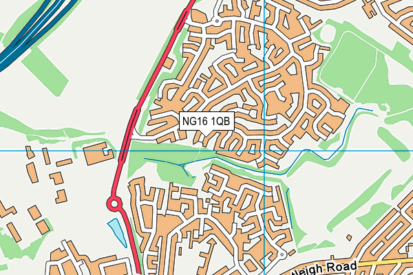 NG16 1QB map - OS VectorMap District (Ordnance Survey)