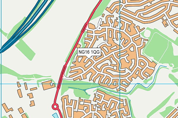 NG16 1QG map - OS VectorMap District (Ordnance Survey) NG16 1QG map - OS VectorMap District (Ordnance Survey)