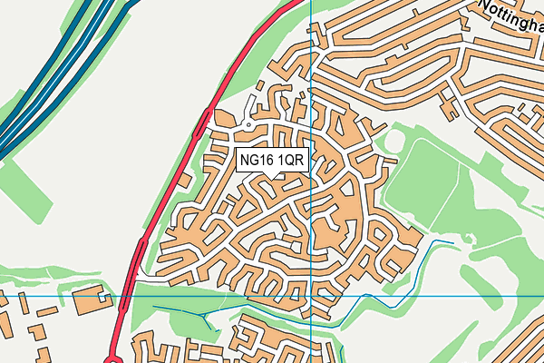 NG16 1QR map - OS VectorMap District (Ordnance Survey) NG16 1QR map - OS VectorMap District (Ordnance Survey)