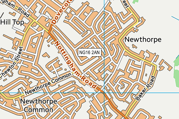 NG16 2AN map - OS VectorMap District (Ordnance Survey) NG16 2AN map - OS VectorMap District (Ordnance Survey)