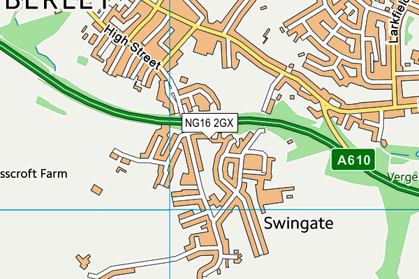 NG16 2GX map - OS VectorMap District (Ordnance Survey) NG16 2GX map - OS VectorMap District (Ordnance Survey)
