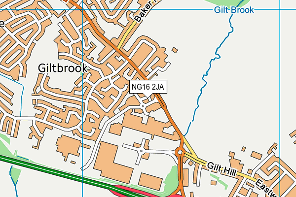 NG16 2JA map - OS VectorMap District (Ordnance Survey)