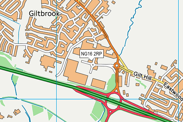 NG16 2RP map - OS VectorMap District (Ordnance Survey)