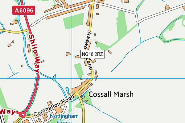 NG16 2RZ map - OS VectorMap District (Ordnance Survey)