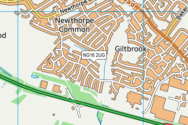 NG16 2UG map - OS VectorMap District (Ordnance Survey) NG16 2UG map - OS VectorMap District (Ordnance Survey)