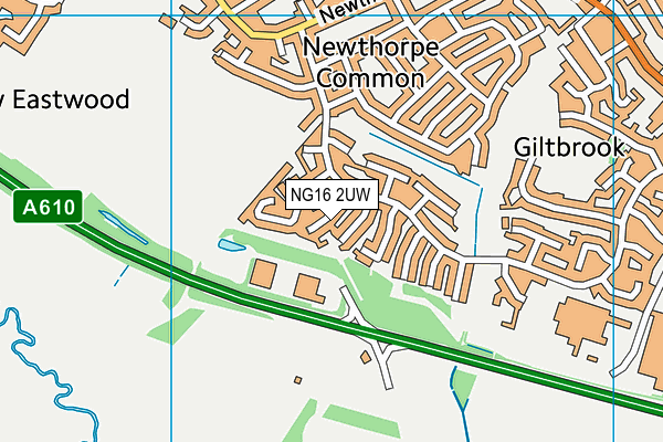 NG16 2UW map - OS VectorMap District (Ordnance Survey) NG16 2UW map - OS VectorMap District (Ordnance Survey)