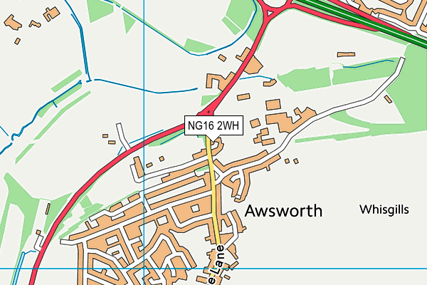 NG16 2WH map - OS VectorMap District (Ordnance Survey) NG16 2WH map - OS VectorMap District (Ordnance Survey)