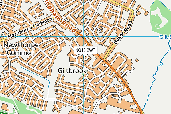 NG16 2WT map - OS VectorMap District (Ordnance Survey) NG16 2WT map - OS VectorMap District (Ordnance Survey)
