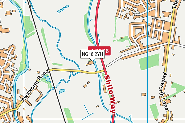NG16 2YH map - OS VectorMap District (Ordnance Survey)