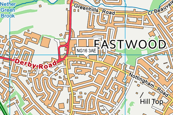 NG16 3AE map - OS VectorMap District (Ordnance Survey) NG16 3AE map - OS VectorMap District (Ordnance Survey)
