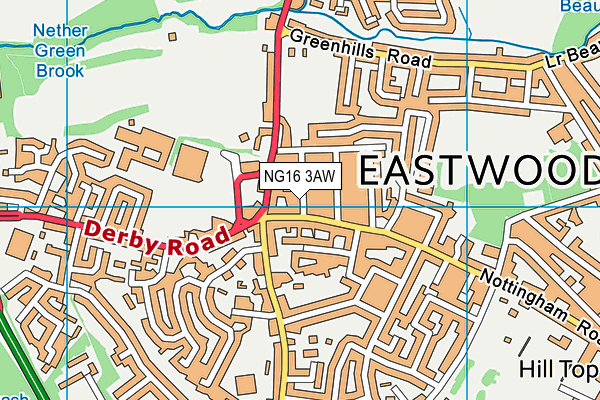 NG16 3AW map - OS VectorMap District (Ordnance Survey) NG16 3AW map - OS VectorMap District (Ordnance Survey)