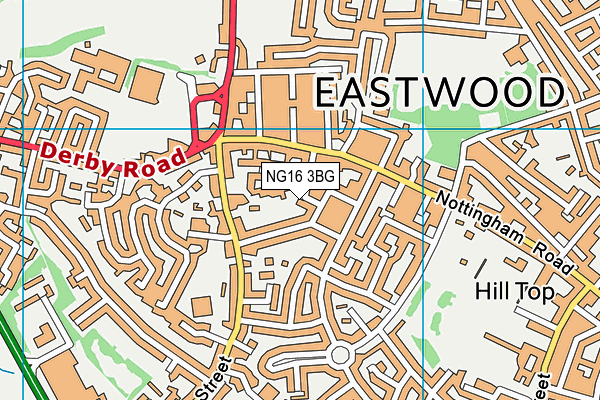 NG16 3BG map - OS VectorMap District (Ordnance Survey) NG16 3BG map - OS VectorMap District (Ordnance Survey)