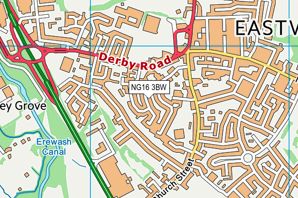 NG16 3BW map - OS VectorMap District (Ordnance Survey) NG16 3BW map - OS VectorMap District (Ordnance Survey)