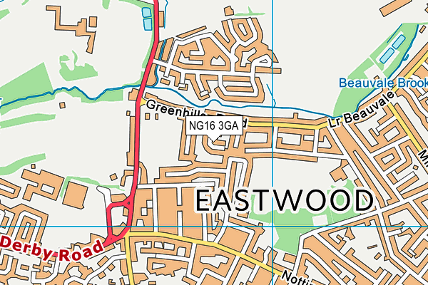NG16 3GA map - OS VectorMap District (Ordnance Survey)