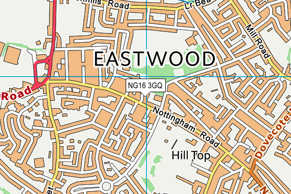 NG16 3GQ map - OS VectorMap District (Ordnance Survey) NG16 3GQ map - OS VectorMap District (Ordnance Survey)