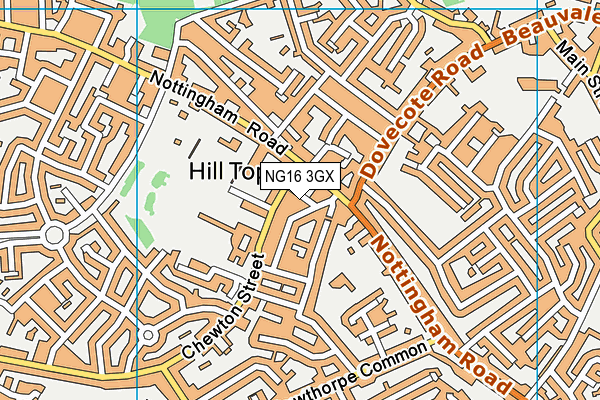 NG16 3GX map - OS VectorMap District (Ordnance Survey) NG16 3GX map - OS VectorMap District (Ordnance Survey)
