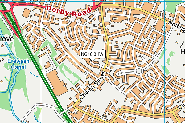 NG16 3HW map - OS VectorMap District (Ordnance Survey) NG16 3HW map - OS VectorMap District (Ordnance Survey)