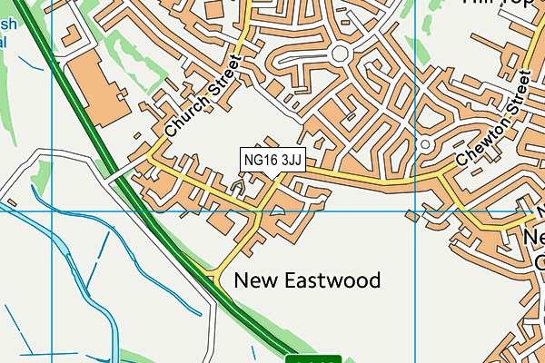 NG16 3JJ map - OS VectorMap District (Ordnance Survey) NG16 3JJ map - OS VectorMap District (Ordnance Survey)