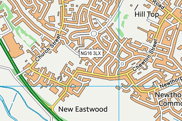 NG16 3LX map - OS VectorMap District (Ordnance Survey)
