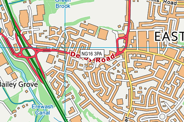 NG16 3PA map - OS VectorMap District (Ordnance Survey)