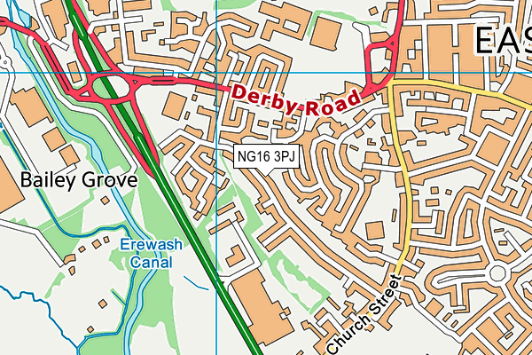 NG16 3PJ map - OS VectorMap District (Ordnance Survey) NG16 3PJ map - OS VectorMap District (Ordnance Survey)