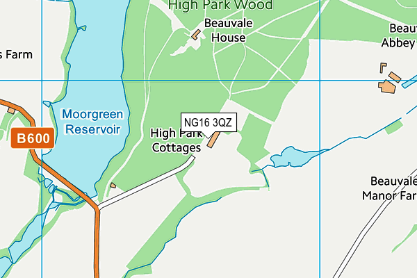NG16 3QZ map - OS VectorMap District (Ordnance Survey) NG16 3QZ map - OS VectorMap District (Ordnance Survey)