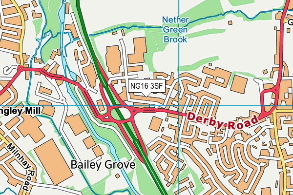 NG16 3SF map - OS VectorMap District (Ordnance Survey) NG16 3SF map - OS VectorMap District (Ordnance Survey)