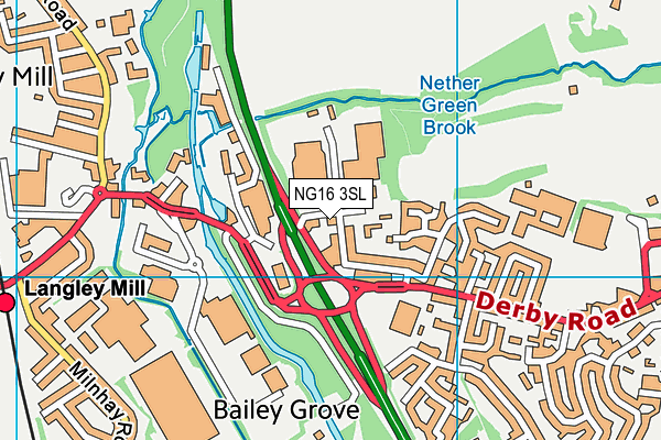 NG16 3SL map - OS VectorMap District (Ordnance Survey) NG16 3SL map - OS VectorMap District (Ordnance Survey)