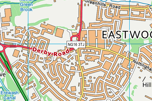 NG16 3TJ map - OS VectorMap District (Ordnance Survey) NG16 3TJ map - OS VectorMap District (Ordnance Survey)