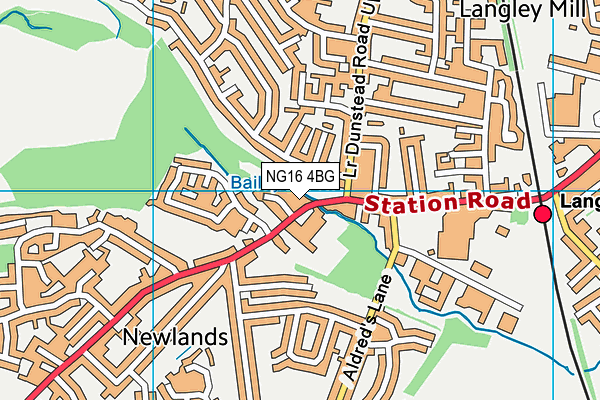 NG16 4BG map - OS VectorMap District (Ordnance Survey) NG16 4BG map - OS VectorMap District (Ordnance Survey)
