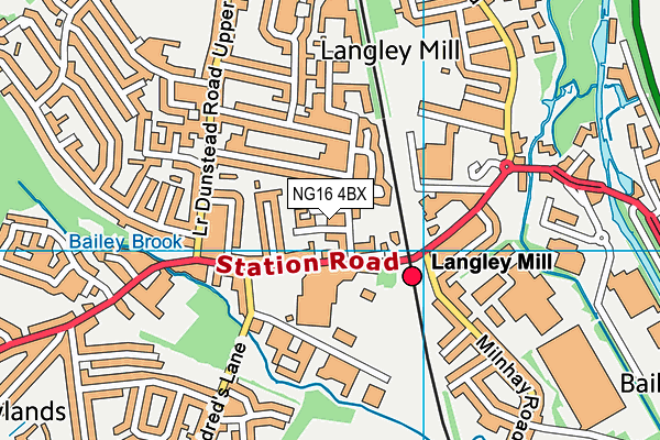 NG16 4BX map - OS VectorMap District (Ordnance Survey)