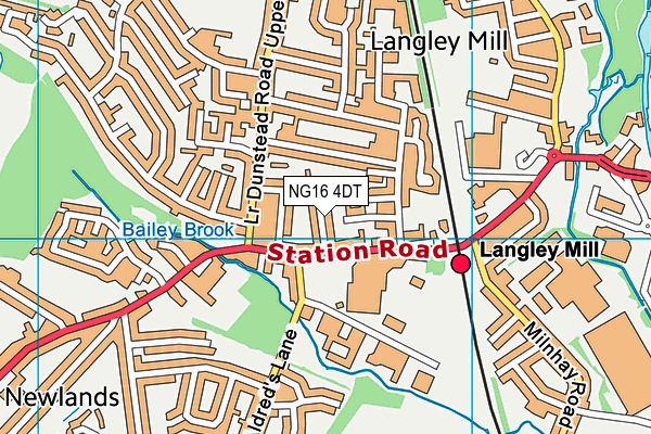 NG16 4DT map - OS VectorMap District (Ordnance Survey) NG16 4DT map - OS VectorMap District (Ordnance Survey)