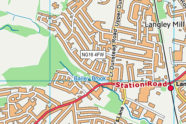 NG16 4FW map - OS VectorMap District (Ordnance Survey)