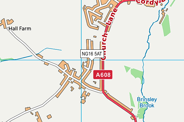 NG16 5AT map - OS VectorMap District (Ordnance Survey)