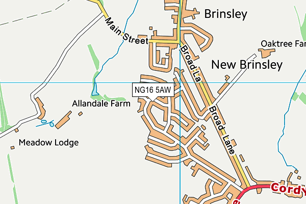 NG16 5AW map - OS VectorMap District (Ordnance Survey) NG16 5AW map - OS VectorMap District (Ordnance Survey)