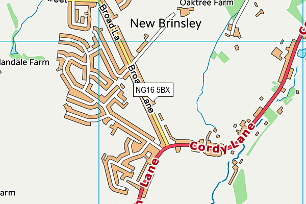 NG16 5BX map - OS VectorMap District (Ordnance Survey)