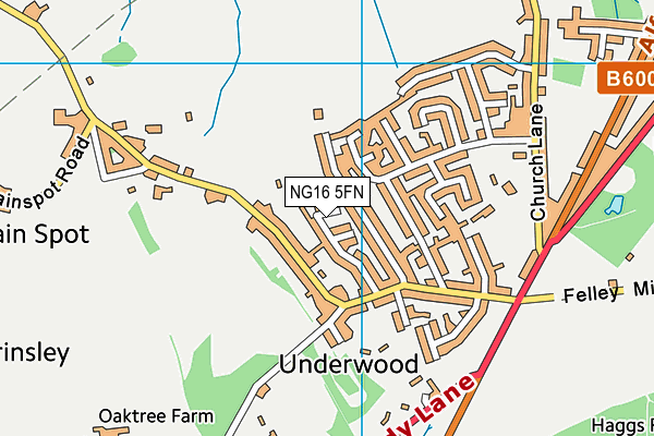 NG16 5FN map - OS VectorMap District (Ordnance Survey) NG16 5FN map - OS VectorMap District (Ordnance Survey)