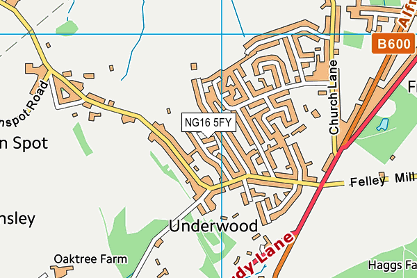 NG16 5FY map - OS VectorMap District (Ordnance Survey) NG16 5FY map - OS VectorMap District (Ordnance Survey)