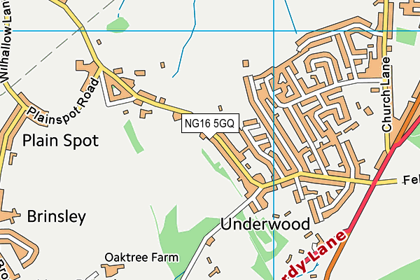 NG16 5GQ map - OS VectorMap District (Ordnance Survey) NG16 5GQ map - OS VectorMap District (Ordnance Survey)
