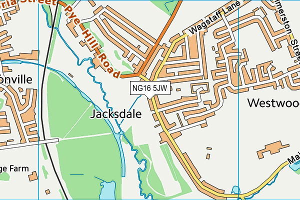 NG16 5JW map - OS VectorMap District (Ordnance Survey) NG16 5JW map - OS VectorMap District (Ordnance Survey)