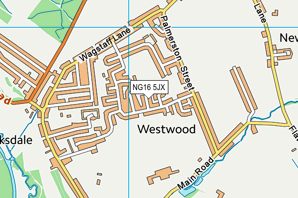 NG16 5JX map - OS VectorMap District (Ordnance Survey) NG16 5JX map - OS VectorMap District (Ordnance Survey)