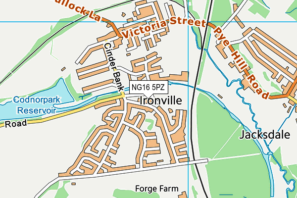 NG16 5PZ map - OS VectorMap District (Ordnance Survey) NG16 5PZ map - OS VectorMap District (Ordnance Survey)