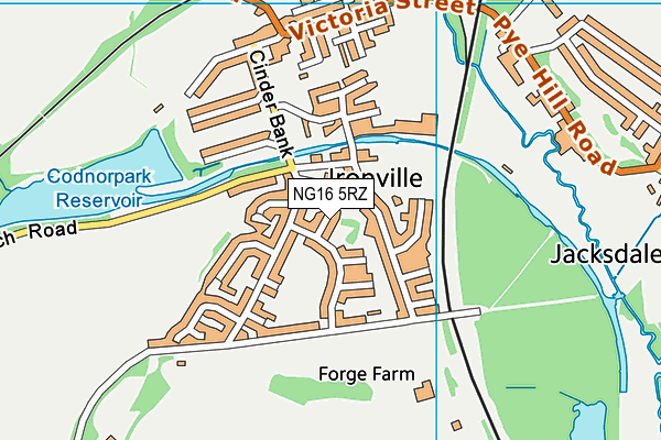 NG16 5RZ map - OS VectorMap District (Ordnance Survey) NG16 5RZ map - OS VectorMap District (Ordnance Survey)