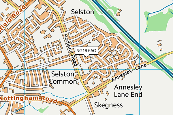 NG16 6AQ map - OS VectorMap District (Ordnance Survey) NG16 6AQ map - OS VectorMap District (Ordnance Survey)