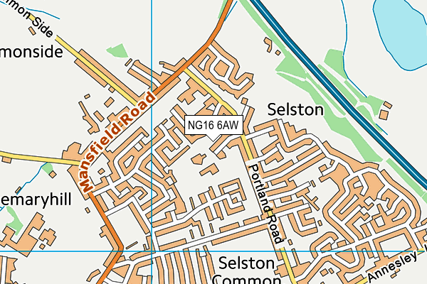 NG16 6AW map - OS VectorMap District (Ordnance Survey) NG16 6AW map - OS VectorMap District (Ordnance Survey)