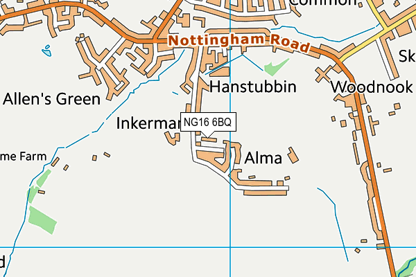 NG16 6BQ map - OS VectorMap District (Ordnance Survey)